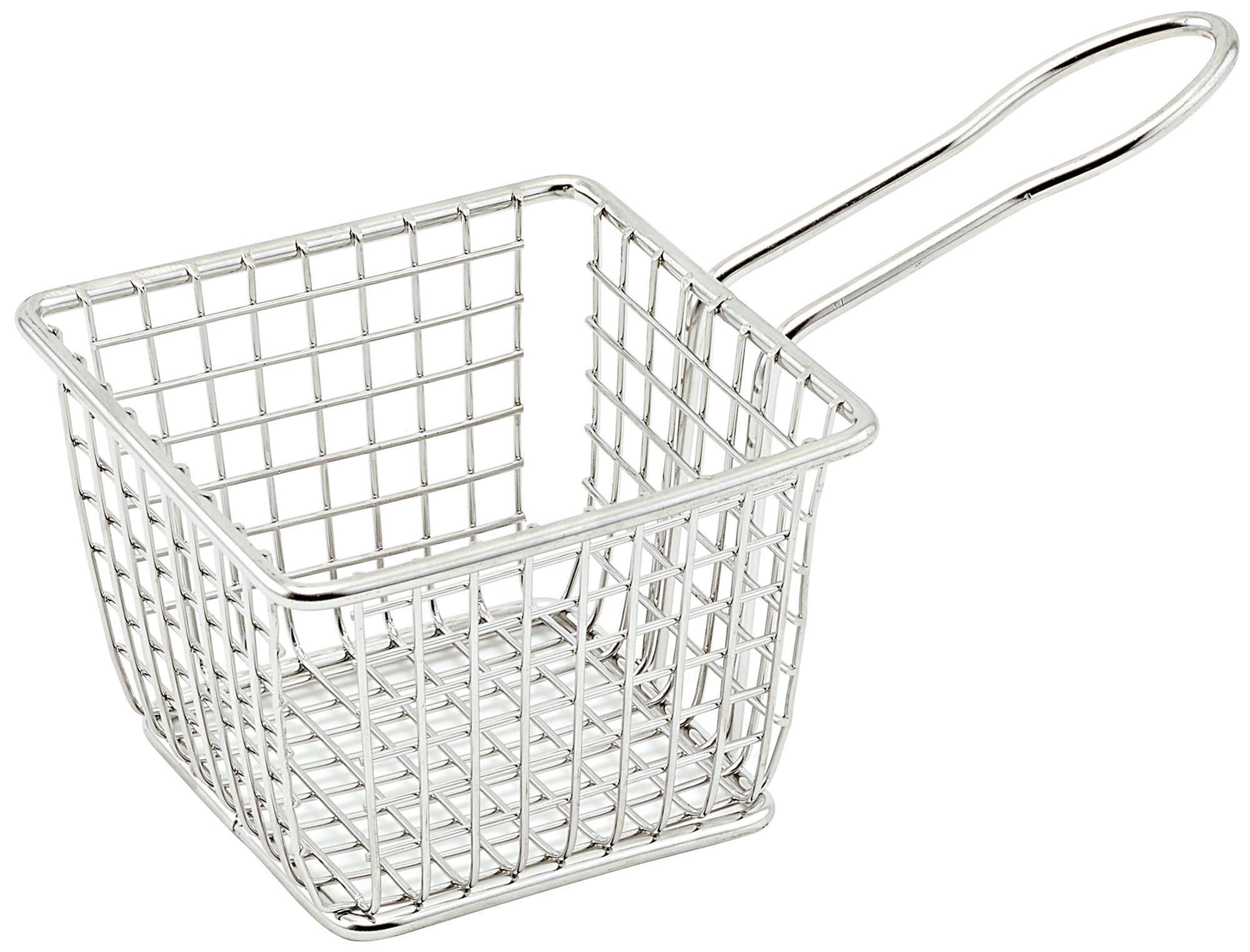 Fry Basket 4X4X3 IN 18/8 Stainless Steel Square Mini 1/Each
