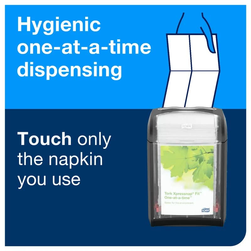 Tork Xpressnap® Napkin Dispenser 6.8X4.6X5.5 IN Black Plastic Tabletop 1/Each