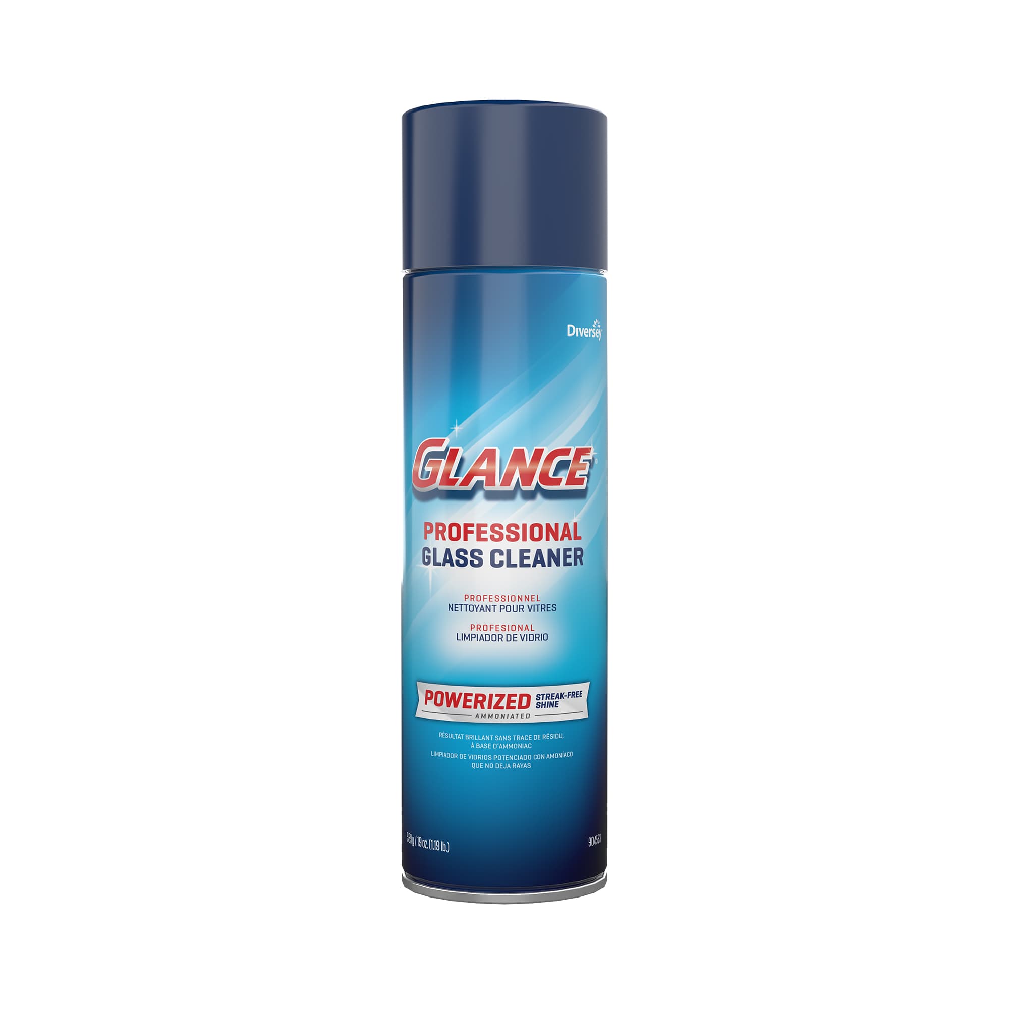 Glance® Window & Glass Cleaner 19 FLOZ Multi Surface Aerosol RTU Non-Ammoniated 12/Case