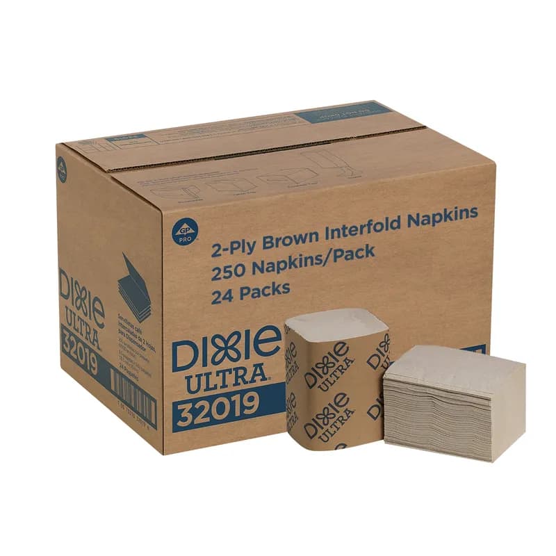Dixie® Ultra Dispenser Napkins 9.9X6.5 IN Brown 2PLY Single Fold Refill 250 Sheets/Pack 24 Packs/Case 6000 Sheets/Case
