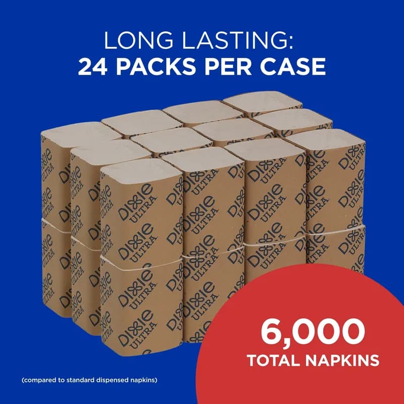 Dixie® Ultra Dispenser Napkins 9.9X6.5 IN Brown 2PLY Single Fold Refill 250 Sheets/Pack 24 Packs/Case 6000 Sheets/Case