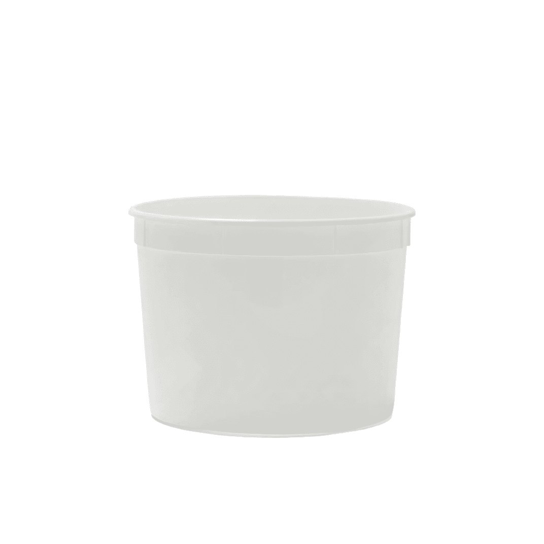 Bucket & Tub Base 128-136 OZ PET White Round 100/Case