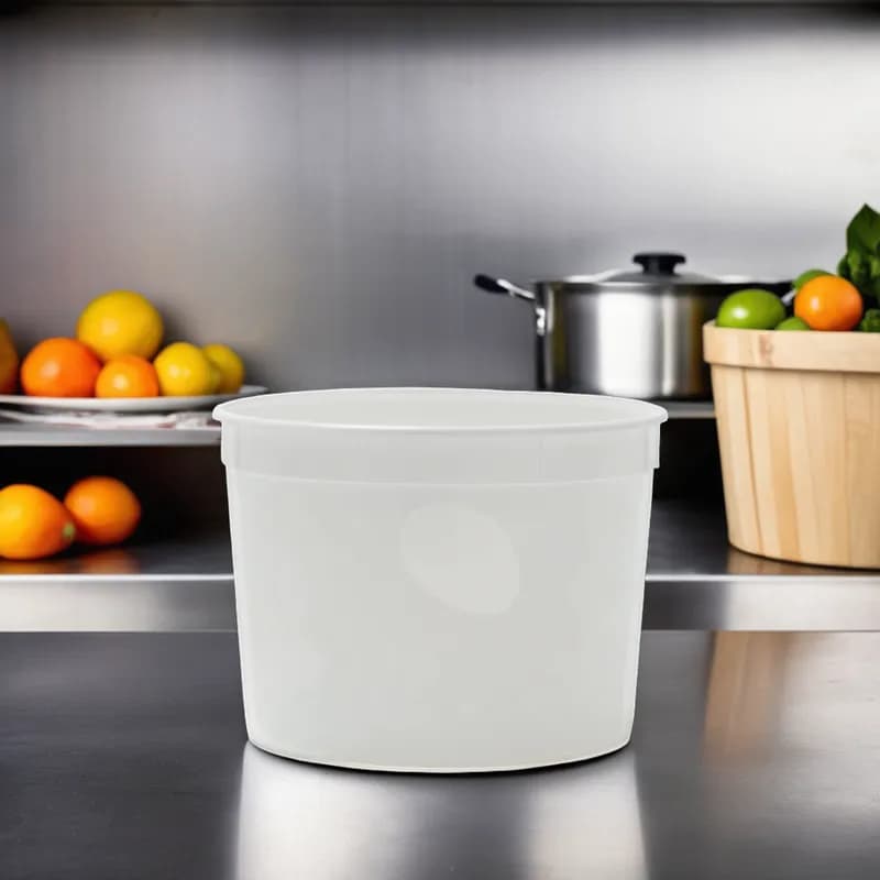 Bucket & Tub Base 128-136 OZ PET White Round 100/Case