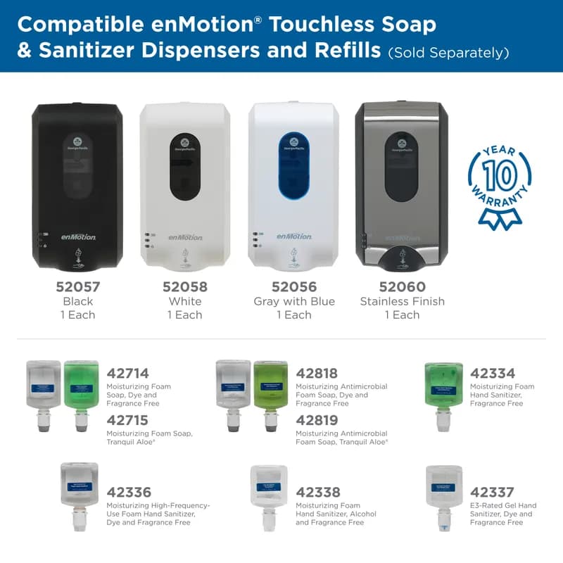 enMotion® Hand Sanitizer & Soap Dispenser Foam Gray Automatic Surface Mount For enMotion Gen2 1/Each