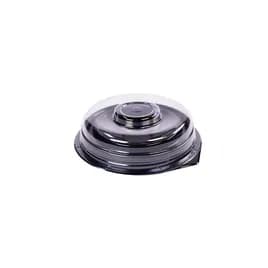 EZ-Tray Shrimp Ring Base & Lid Combo With Dome Lid 9X2 IN PET Black Clear Round 100/Case