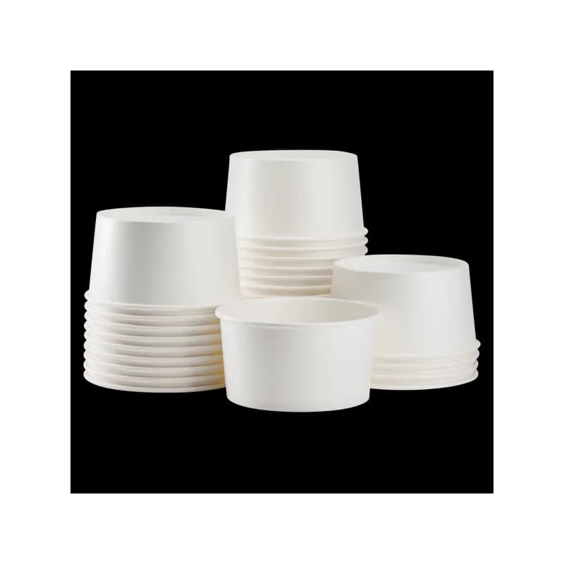 Karat® Food Container Base 24 OZ Double Wall Poly-Coated Paper White Round 600/Case