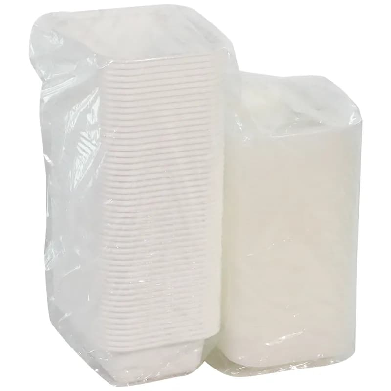 Take-Out Container Base & Lid Combo With Dome Lid 12 OZ PP White Clear Rectangle 150/Case