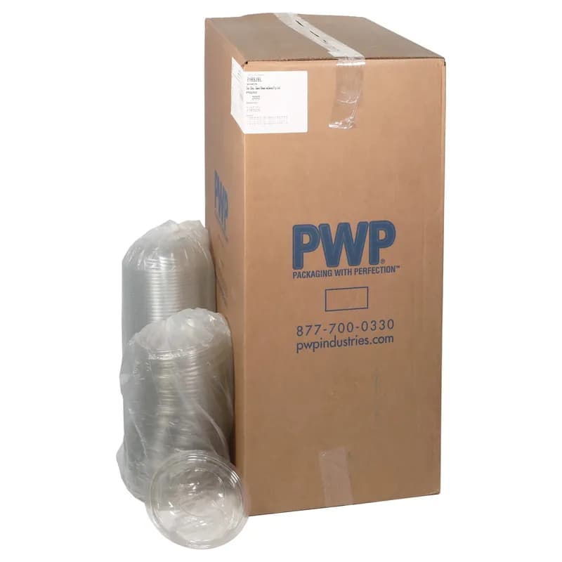 Bowl & Lid Combo 18 OZ PET Clear Swirl Design Juice Catcher 300/Case