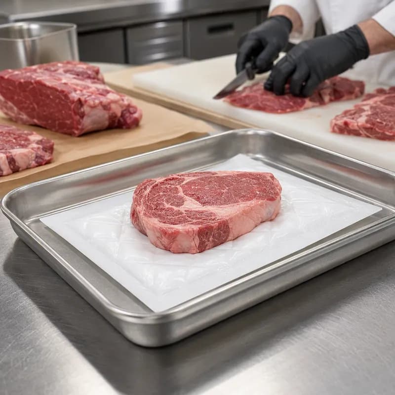 Dri-Loc® Meat Pad 9X7 IN Plastic Cellulose White Rectangle Sealed Edge Absorbent 600/Case