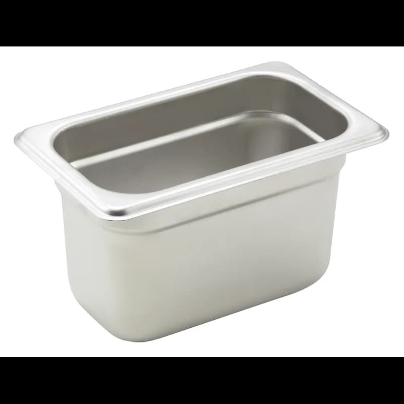 Steam Table Pan 1/9 Size 4 IN 18/8 Stainless Steel Rectangle Anti-Jam 1/Each