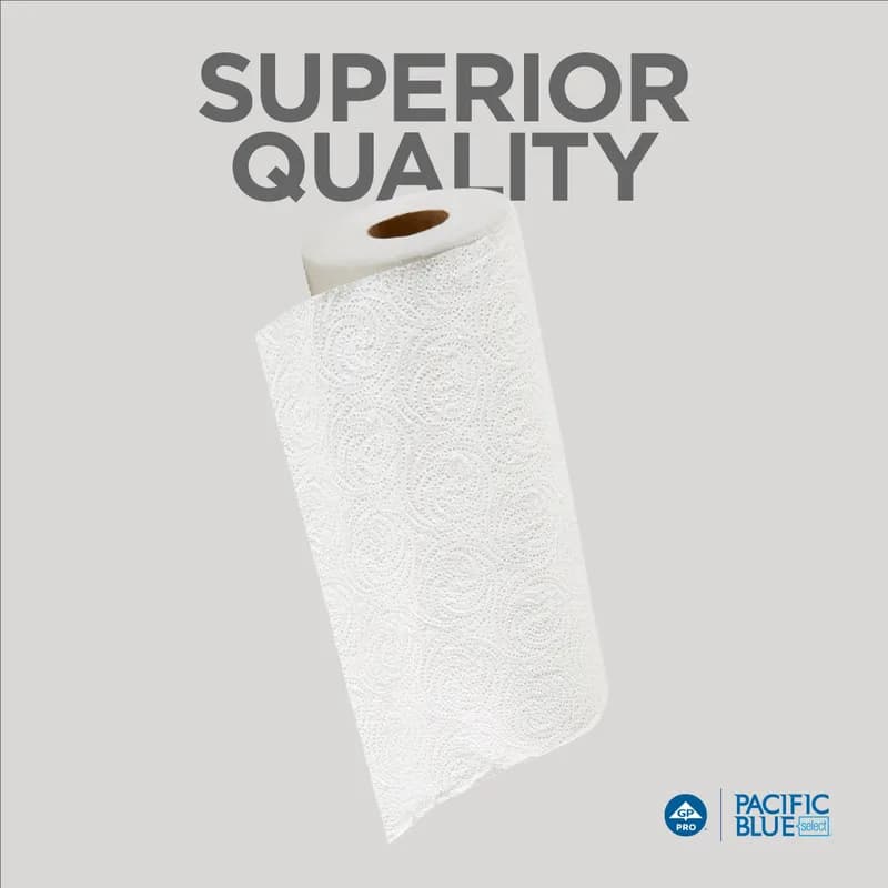 Pacific Blue Select Roll Paper Towel 9X11 IN 2PLY White Hardwound Perforated 100 Sheets/Roll 30 Rolls/Case