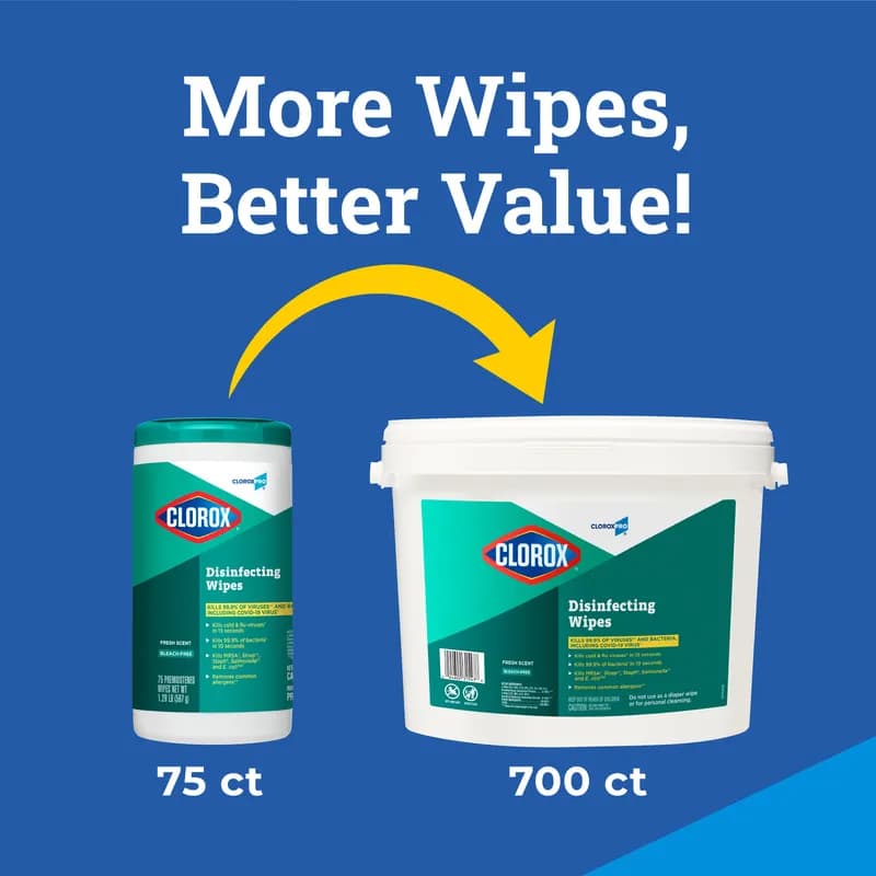 Clorox® Fresh Scent One-Step Disinfectant Multi Surface Wipe Bleach-Free Antibacterial 75 Count/Pack 6 Packs/Case