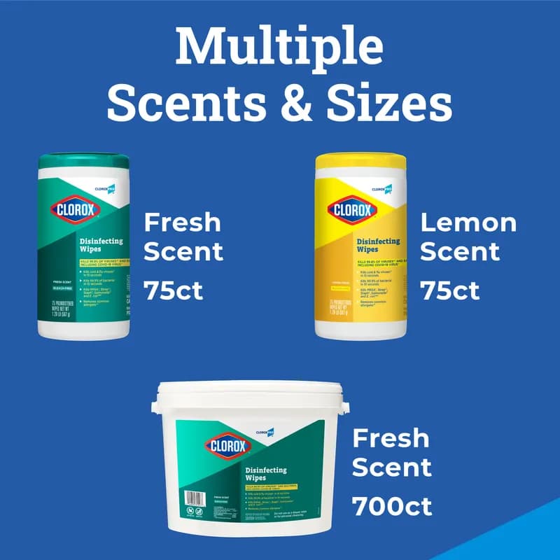 Clorox® Fresh Scent One-Step Disinfectant Multi Surface Wipe Bleach-Free Antibacterial 75 Count/Pack 6 Packs/Case