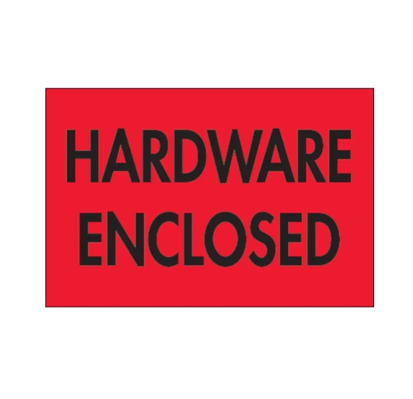Hardware Enclosed Label 2X3 IN Red Fluorescent 500 Count/Roll