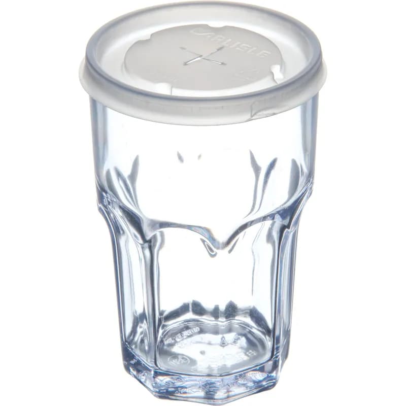 Dinex® Lid Flat SAN Translucent For 10 OZ Cup With Hole 1000/Case