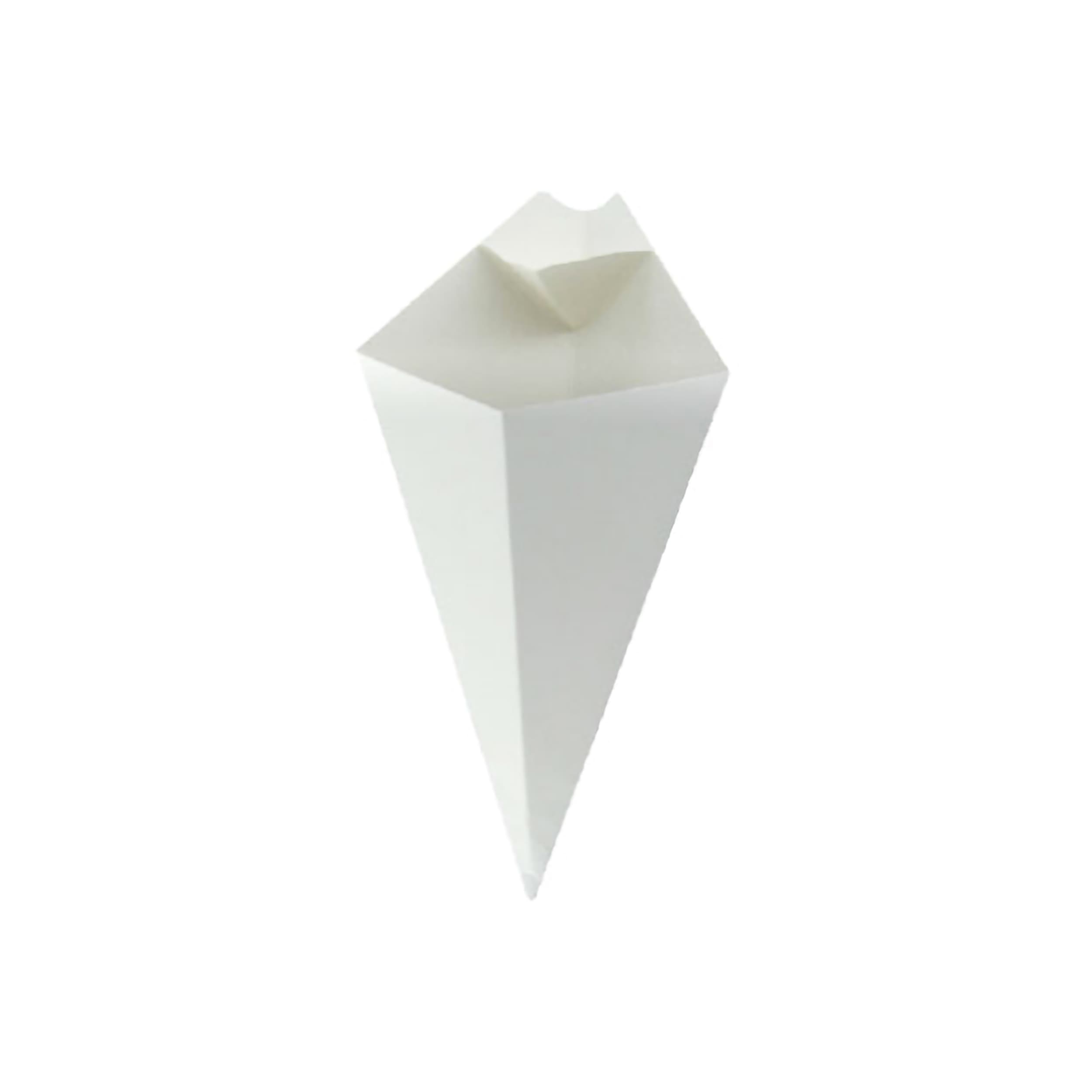 Take-Out Cone 5 OZ Paper White With Sauce Compartment Freezer Safe 25 Count/Pack 20 Packs/Case 500 Count/Case