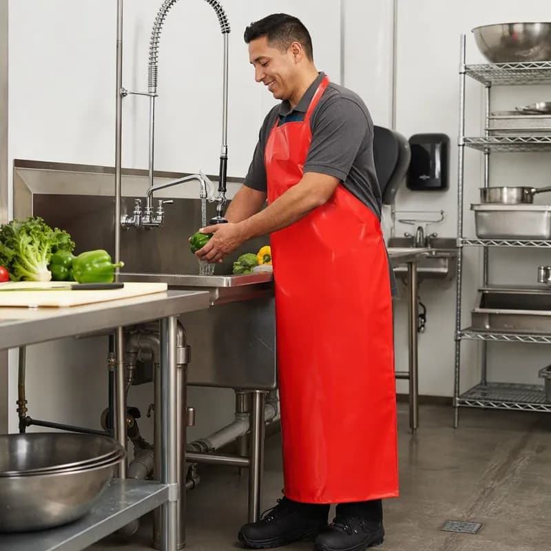 Apron 31X39 IN Red Vinyl 1/Each