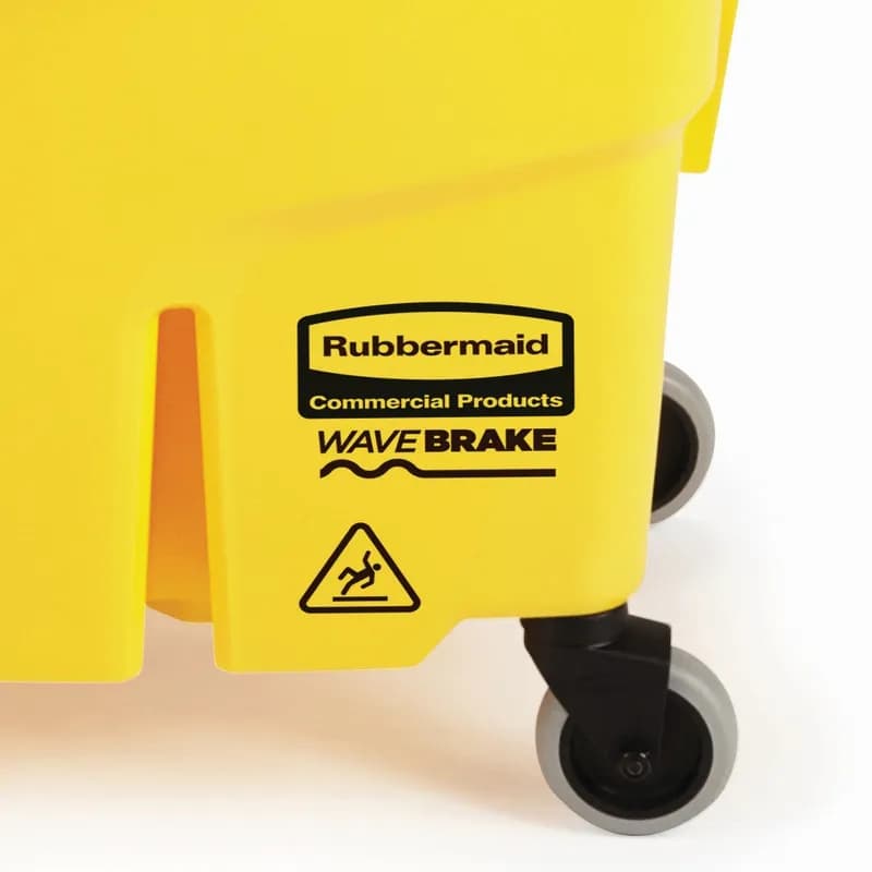 WaveBrake® Bucket 35 QT Plastic Yellow With Casters 1/Each