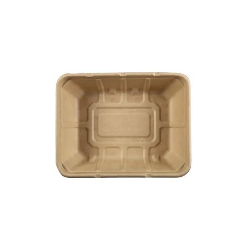 PrimeWare® Take-Out Container Base 7X9X2.25 IN Molded Fiber Natural Rectangle Shallow 50 Count/Pack 4 Packs/Case