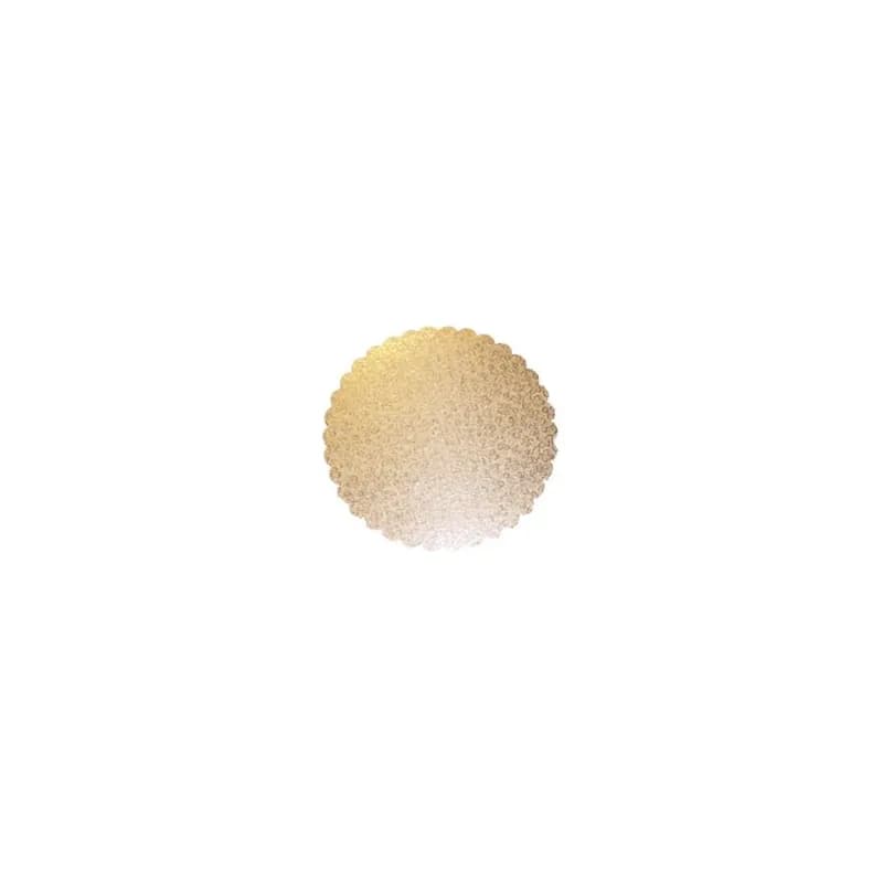 Cake Circle 14 IN Corrugated Cardboard Gold Scalloped 100/Case