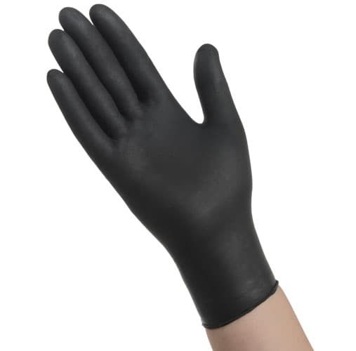 Ambitex® Examination Gloves Large (LG) Black 6MIL Heavy Duty Nitrile Powder-Free 100 Count/Box 10 Box/Case