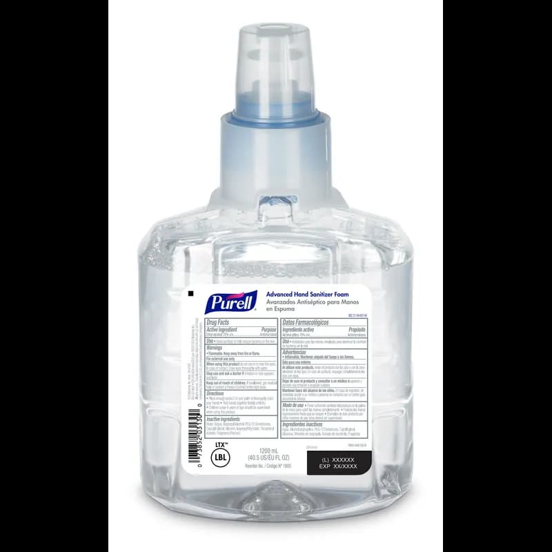 Purell® LTX-12 Hand Sanitizer Foam 1200 mL 5.11X3.69X8.95 IN Clean Scent Wall Mount Advanced For LTX 2/Case