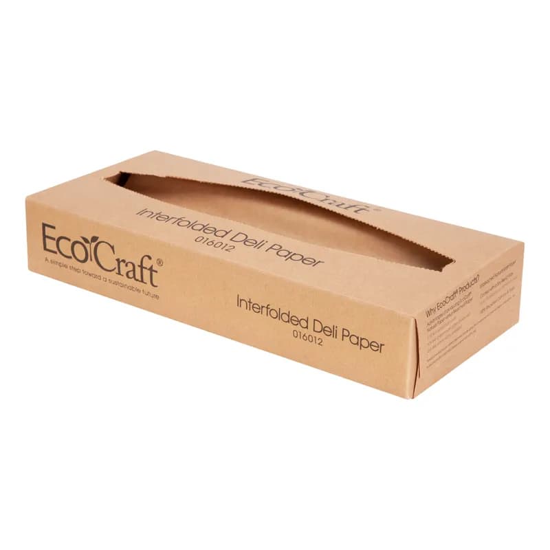 Bagcraft® EcoCraft® Deli Sheets 12X10.75 IN Dry Wax Paper Natural Pop-Up Interfold 500/Pack