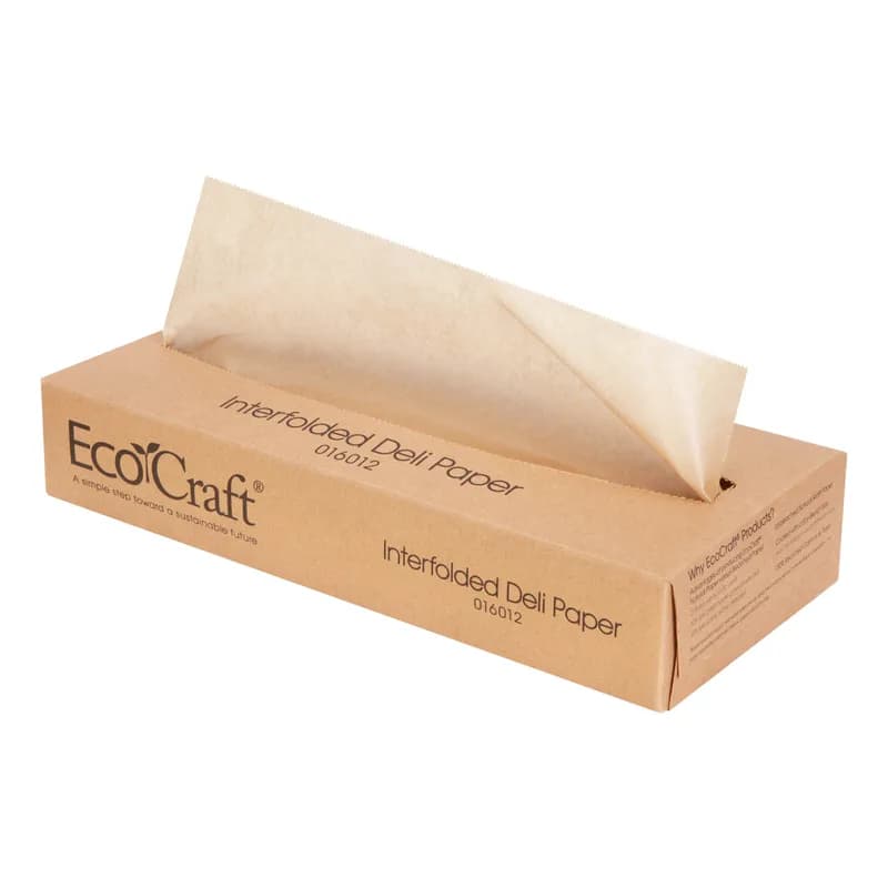 Bagcraft® EcoCraft® Deli Sheets 12X10.75 IN Dry Wax Paper Natural Pop-Up Interfold 500/Pack