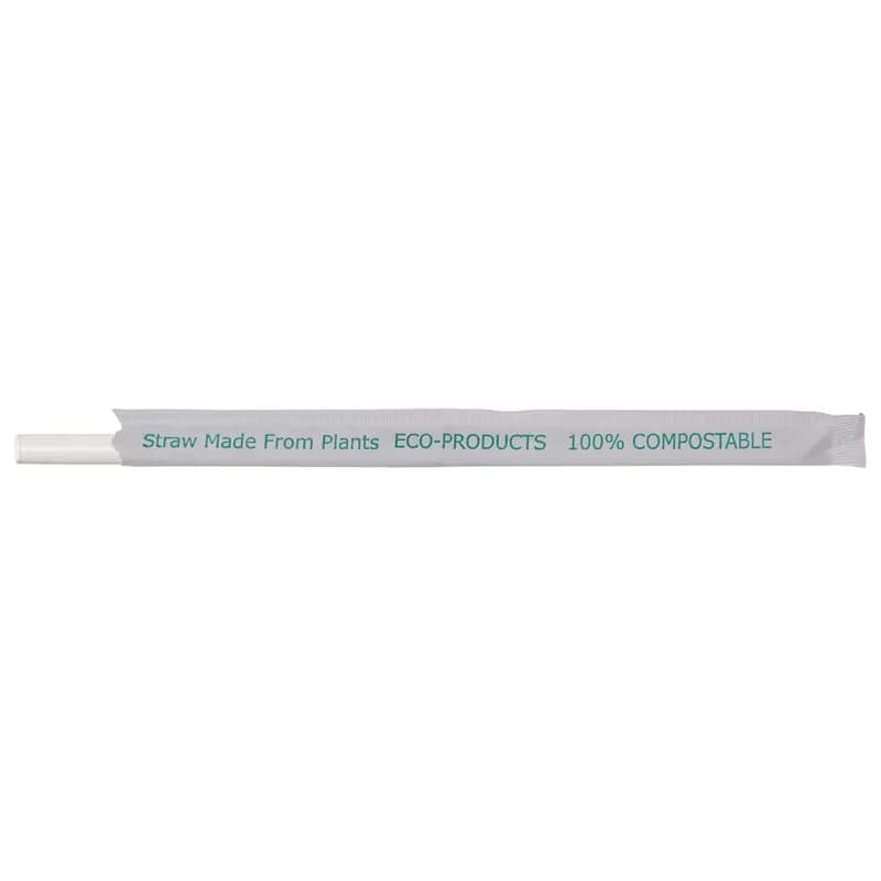 Straw 0.31X7.75 IN PLA Clear Wrapped 7200/Case