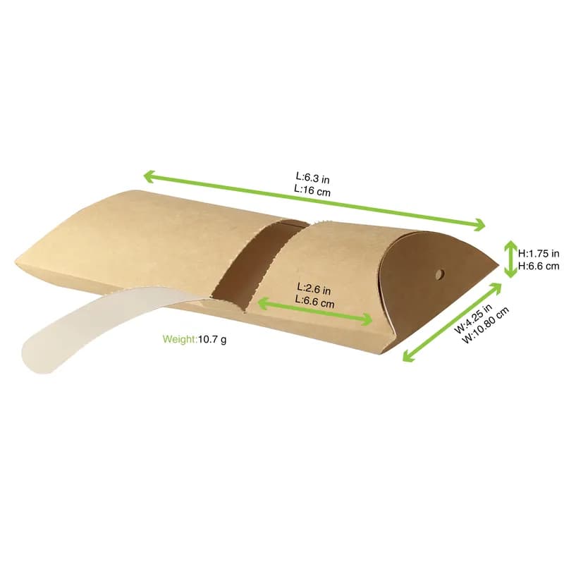 Take-Out Box 8.1X3.7X1.8 IN Paper Kraft Freezer Safe 100 Count/Pack 6 Packs/Case 600 Count/Case