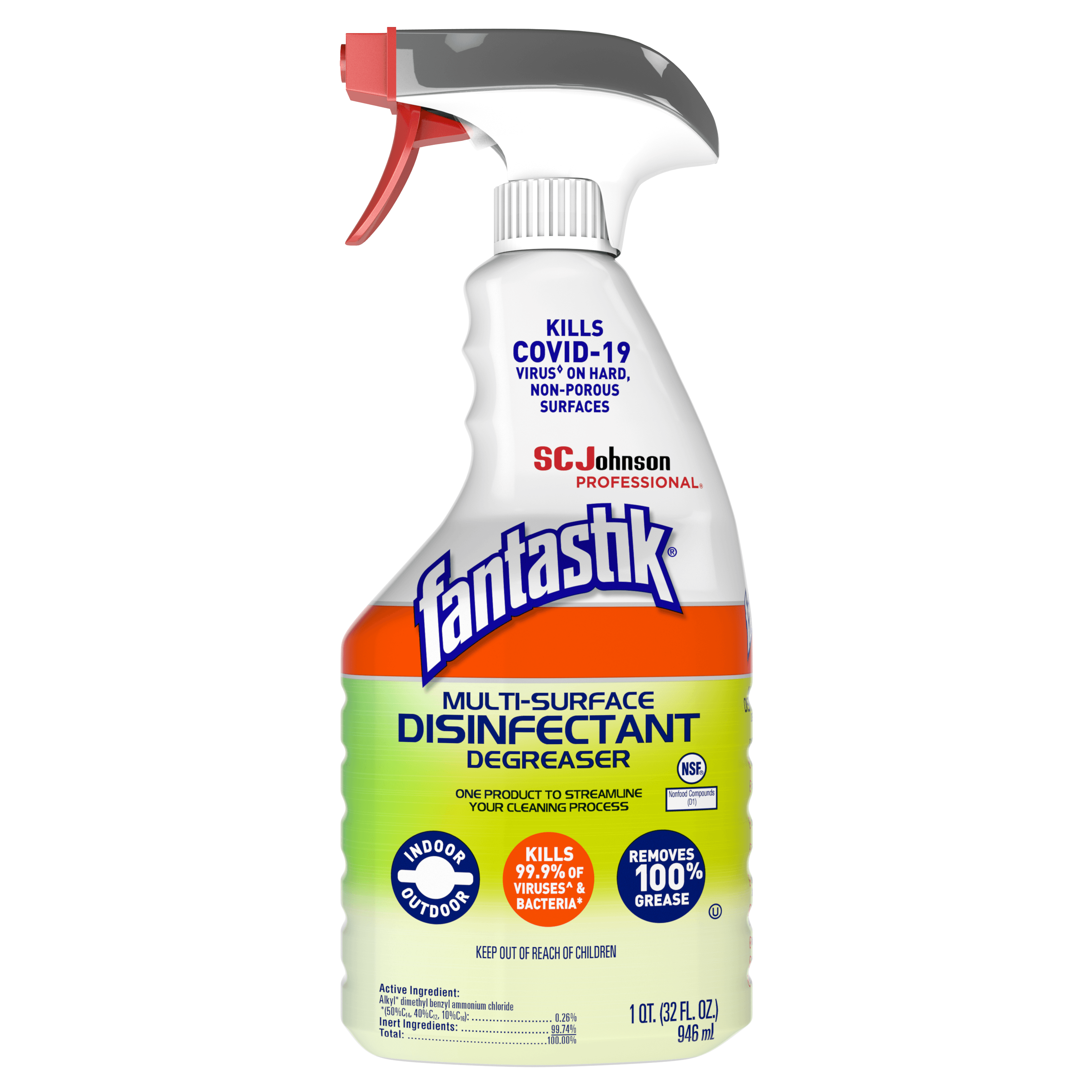 Fantastik® Herbal All Purpose Cleaner Disinfectant 32 FLOZ Multi Surface Daily RTU Spray 8/Case