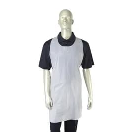 Apron 24X42 IN White Light Weight Plastic 100 Count/Pack 10 Packs/Case 1000 Count/Case