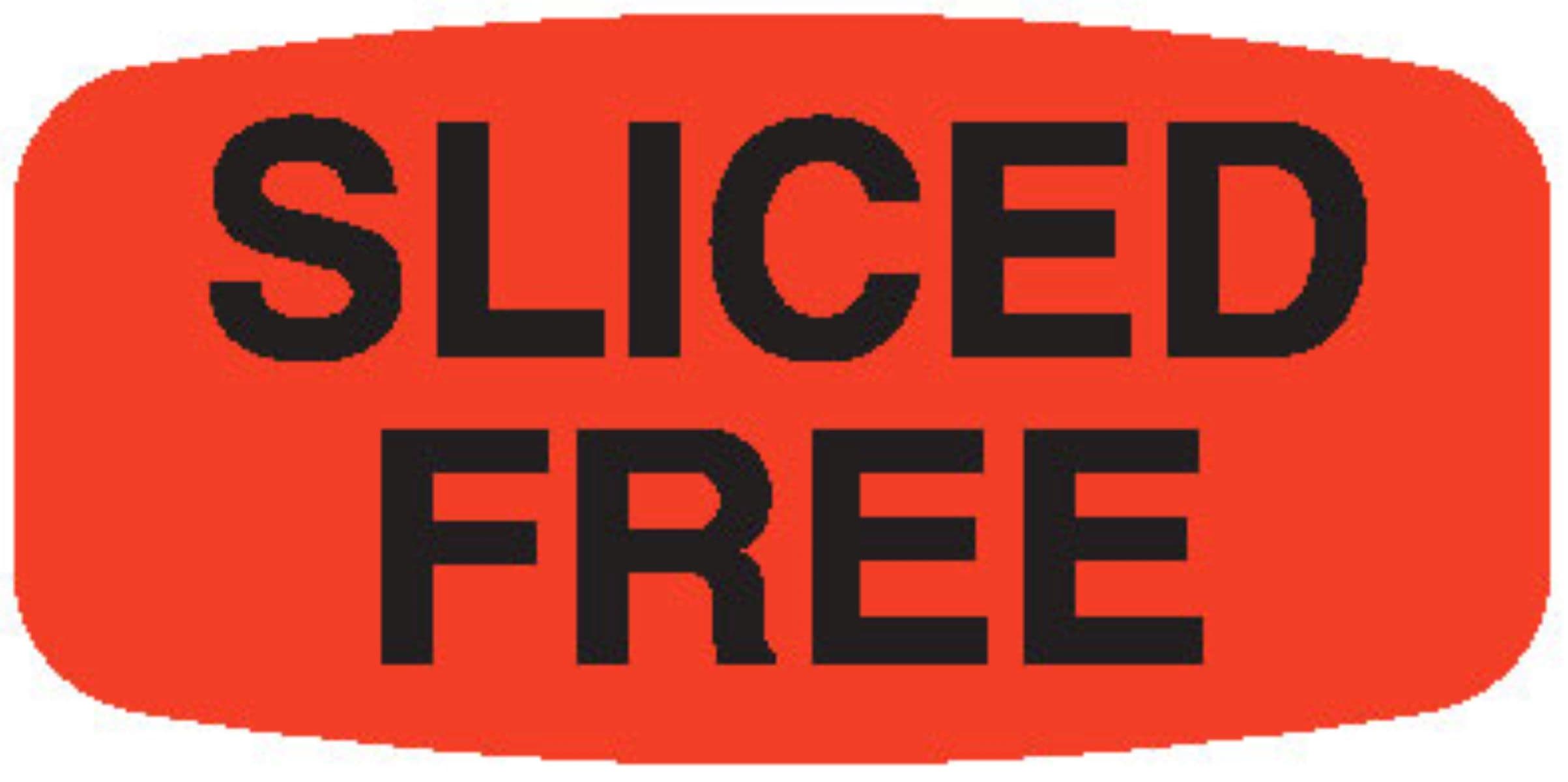 Sliced Free Label 0.625X1.25 IN Black Fluorescent Red Short Oval 1000 Count/Roll 50 Rolls/Case 50000 Count/Case