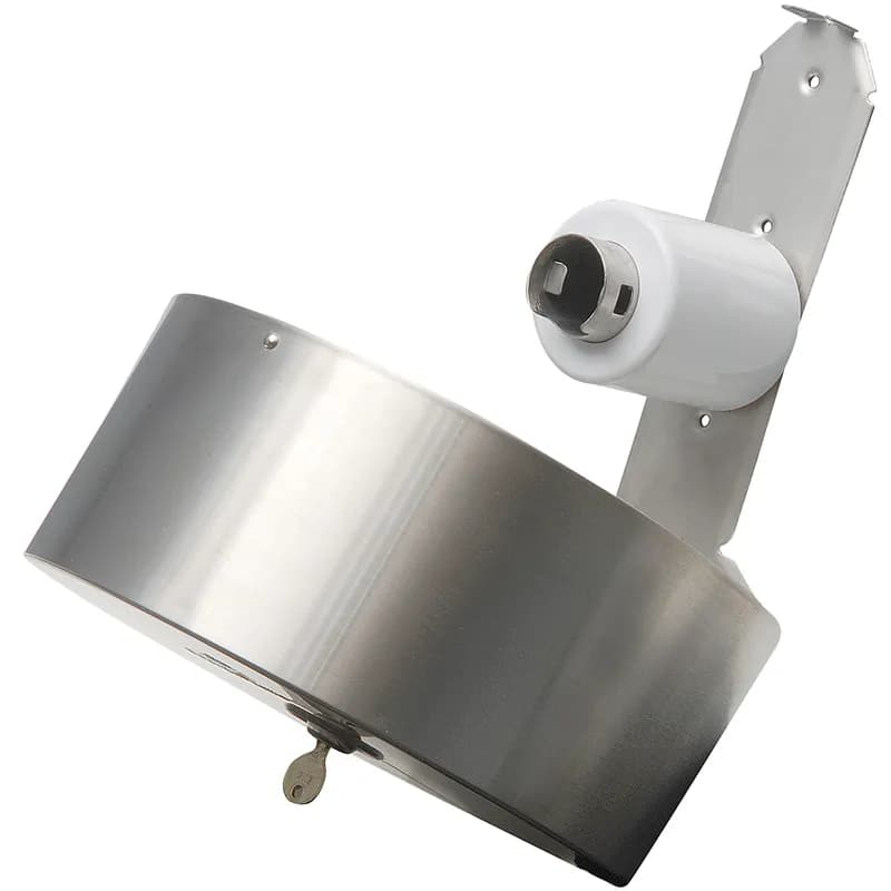 Toilet Paper Dispenser 9 IN Stainless Steel Wall Mount, Locking Silver 1-Roll Jumbo Jr (JRT) High Capacity 1/Each