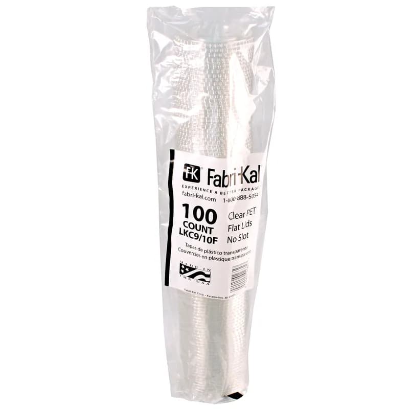 Nexclear® Lid Flat 3.2X0.3 IN PET Clear For 9-10 OZ Cold Cup No Hole 2500/Case