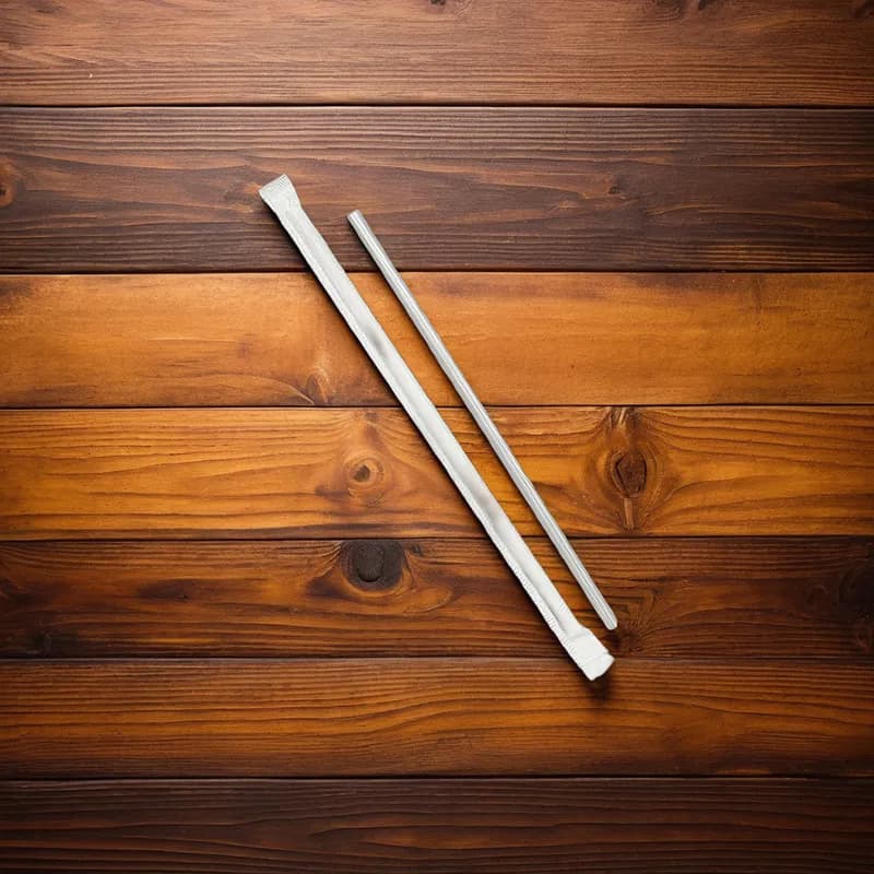 Jumbo Straw 0.219X7.75 IN Plastic Translucent Paper Wrapped 12000/Case