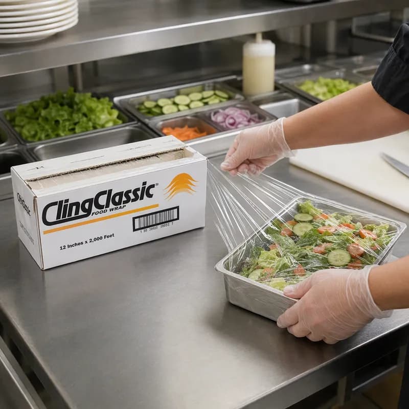 ClingClassic Cling Film Cutter & Roll 12IN X2000FT Plastic Clear 1/Roll