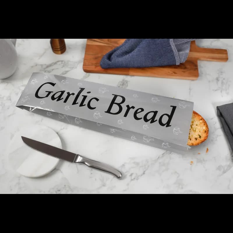 Bagcraft® Garlic Bread Bag 5.25X3.5X20 IN Foil-Lined Paper Silver White 500/Case
