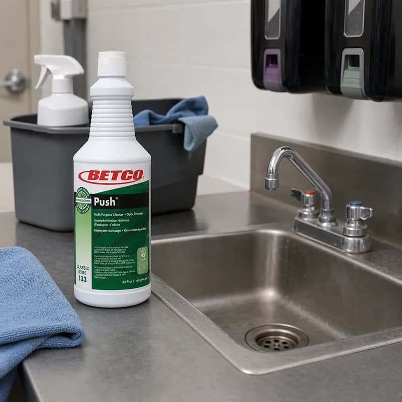 Push® Mint Drain Maintainer Cleaner 1 QT Multi Surface Neutral RTU Liquid Enzymatic Non-Flammable 300 CFU/GAL 12/Case