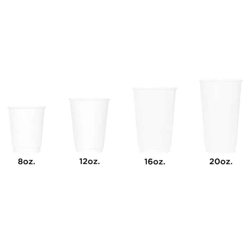 Karat® Hot Cup Insulated 12 OZ Double Wall Poly-Coated Paper White 500/Case