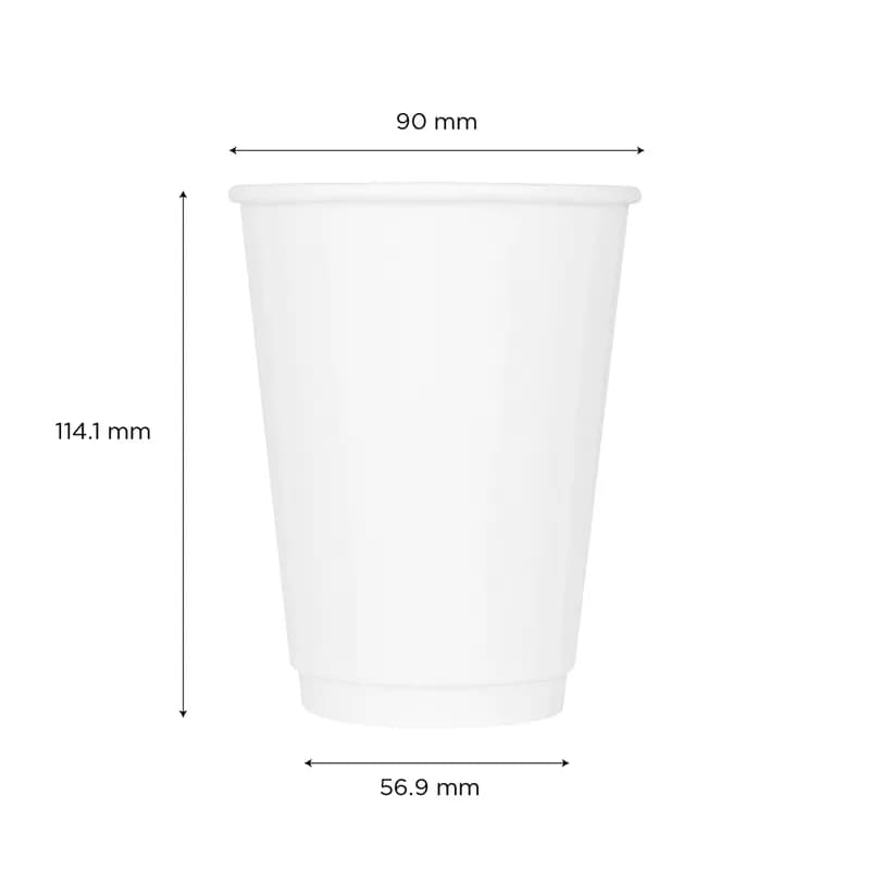 Karat® Hot Cup Insulated 12 OZ Double Wall Poly-Coated Paper White 500/Case
