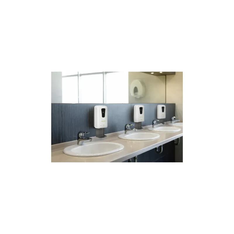 Hand Sanitizer & Soap Dispenser Liquid Gel 1200 mL White ABS Touchless Surface Mount With Drip Tray 1/Each