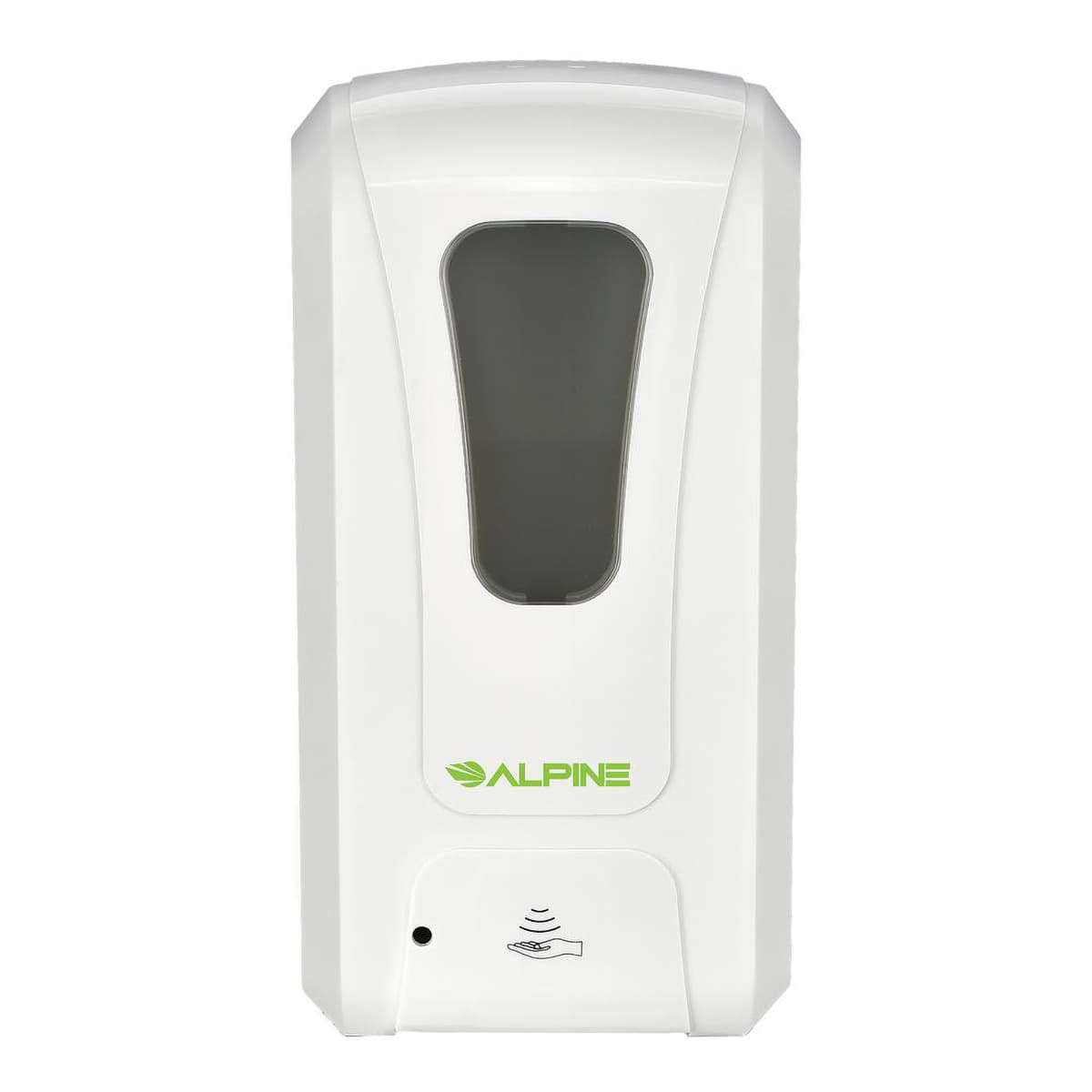 Hand Sanitizer & Soap Dispenser Liquid Gel 1200 mL White ABS Touchless Surface Mount 1/Each