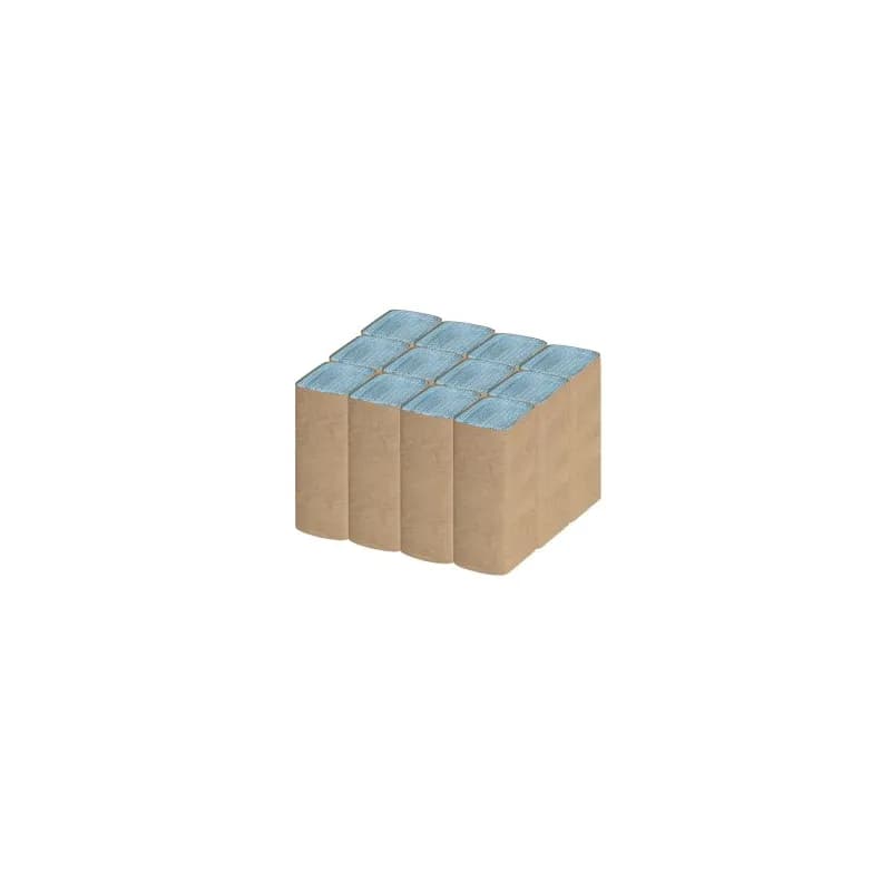 PRO Tuff-Job® Folded Paper Towel 2PLY Blue Single Fold Antimicrobial Foodservice 12/Case