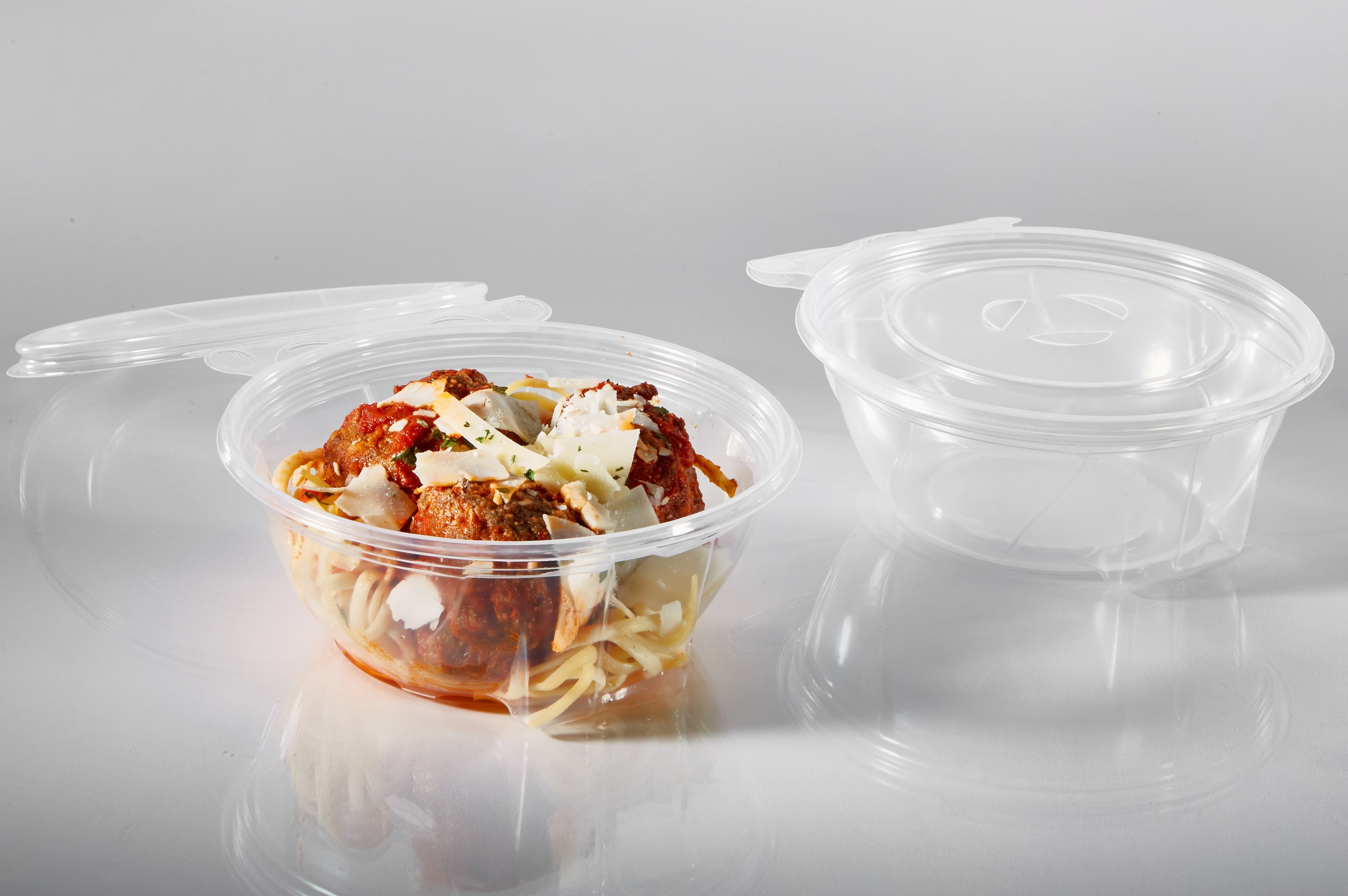 Fresh N' Sealed® Bowl & Lid Combo With Flat Lid 24 OZ PP Clear Round Hinged 255/Case