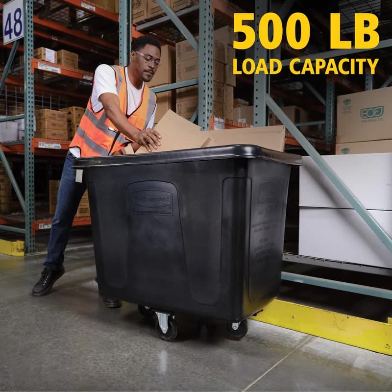 Cube Truck 43.75X31X37 IN 16 Cubic Foot Black Plastic FDA Approved 1/Each