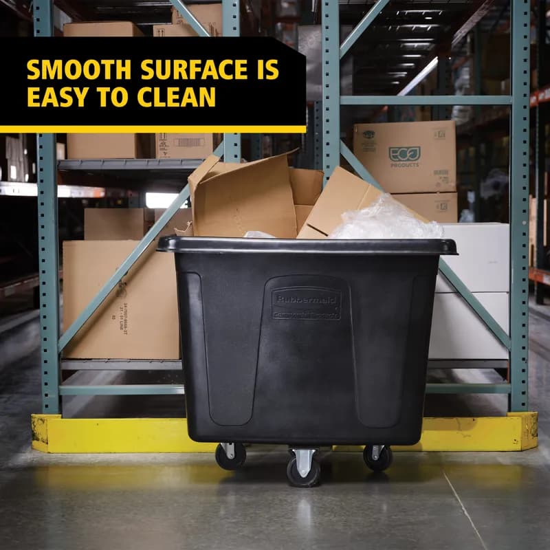 Cube Truck 43.75X31X37 IN 16 Cubic Foot Black Plastic FDA Approved 1/Each