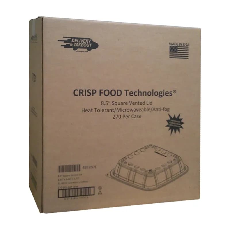 Lid Dome 1 Compartment PP Clear For Container Unhinged Anti-Fog 270/Case