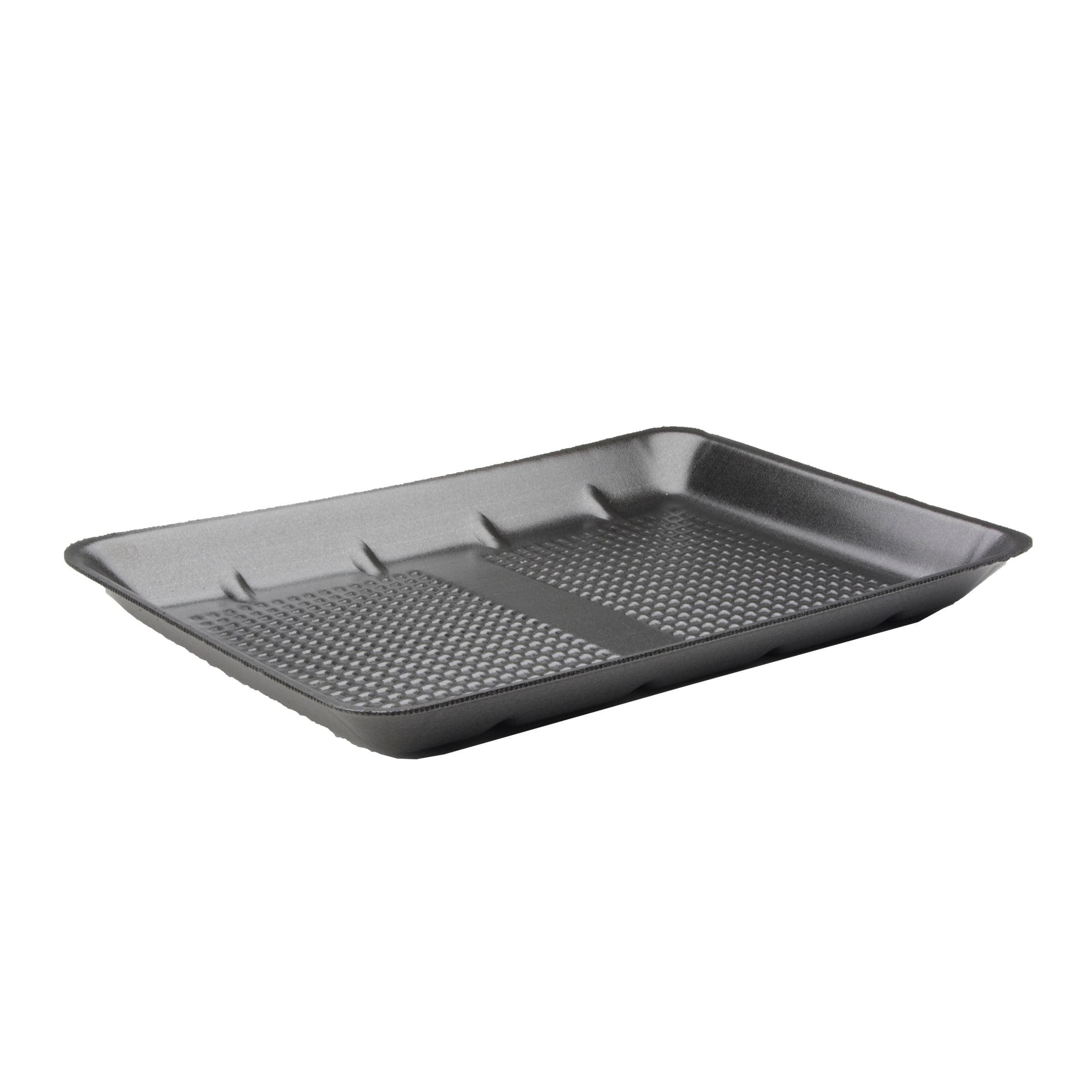 1014 Supermarket Tray 13.875X9.875X1 IN Polystyrene Foam Black Rectangle Heavy 100/Case
