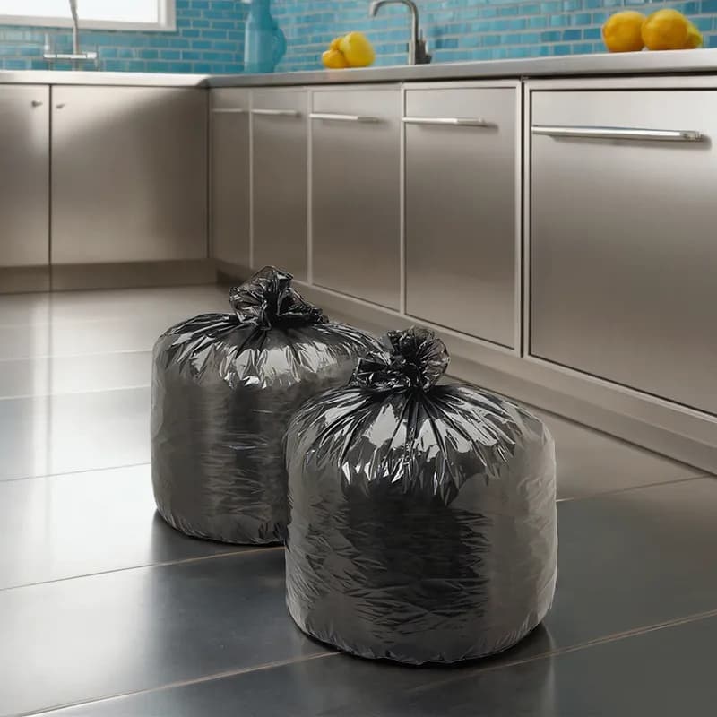 Can Liner 23X20X58 IN 55 GAL Black Plastic 1.5MIL 100/Case